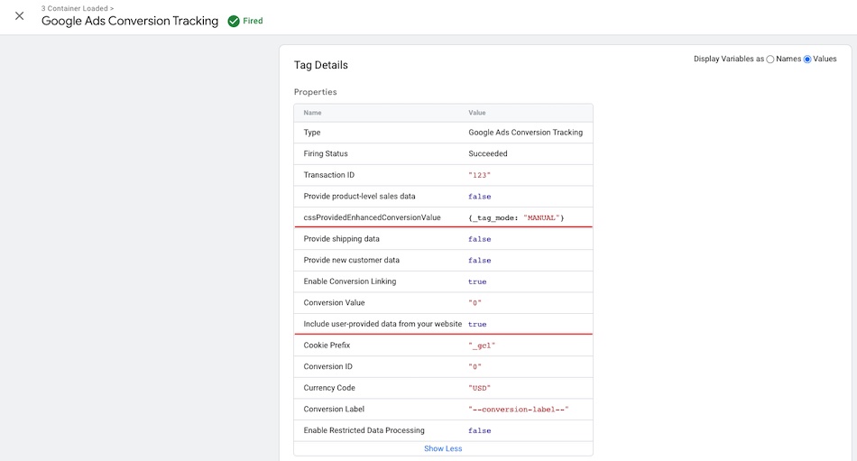 Google Tag Manager - Enhanced Conversions