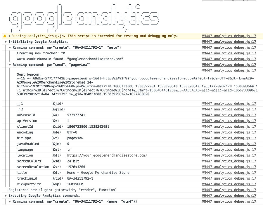 Google Analytics - Debugger